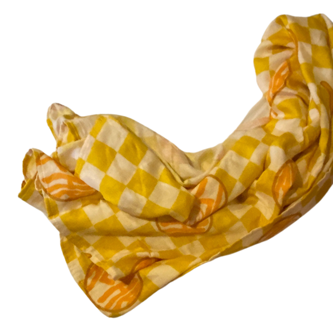 Muslin Swaddle Checkered Yellow Aloha