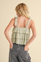Tween girls sleeveless tiered top