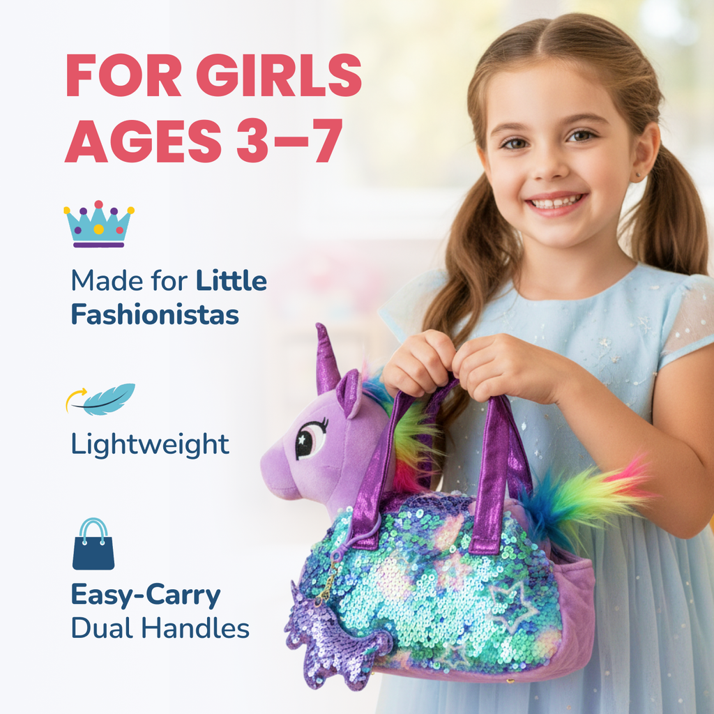 Pet Plush Set with Bag - Light Purple