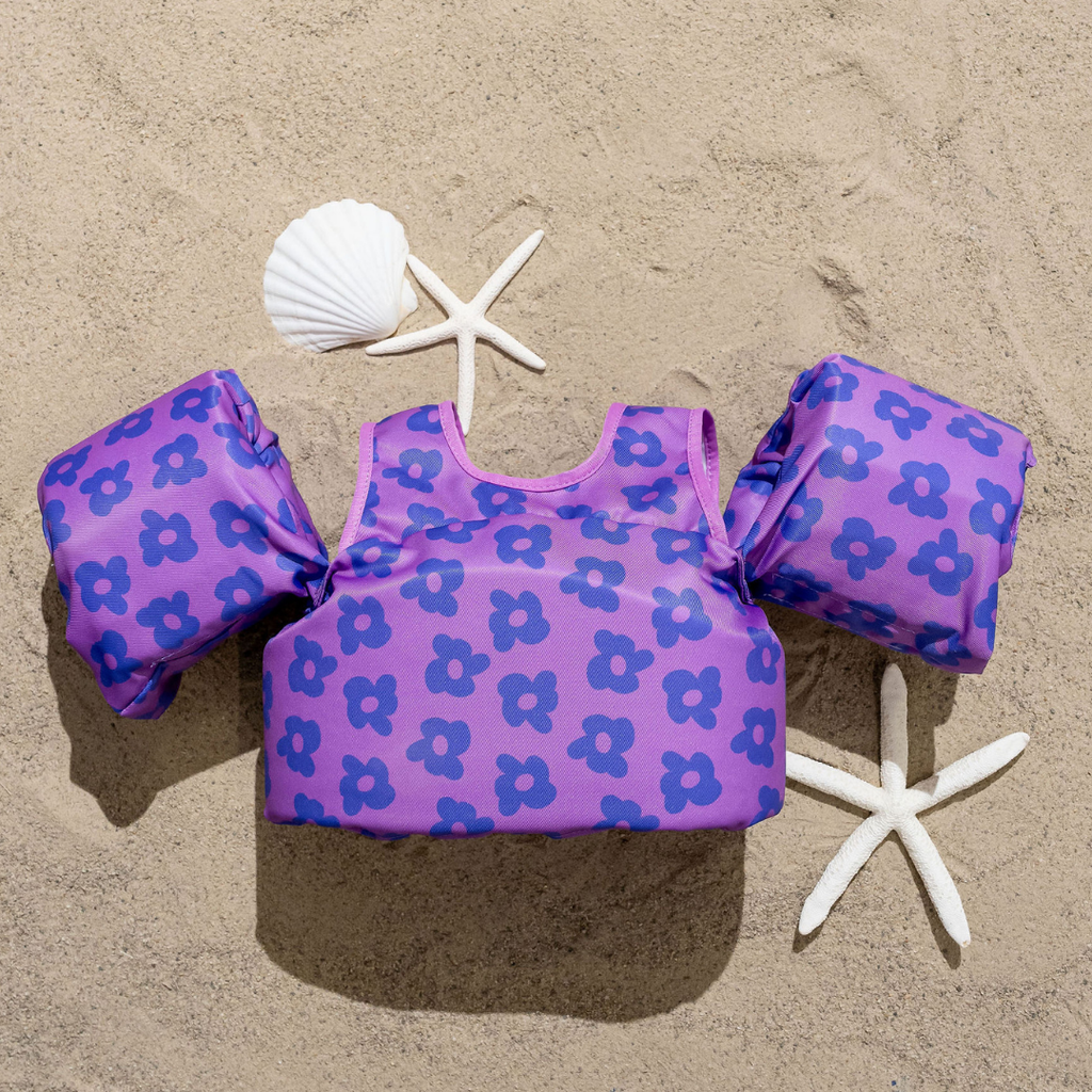 Purple Flower Power Floatie Vest
