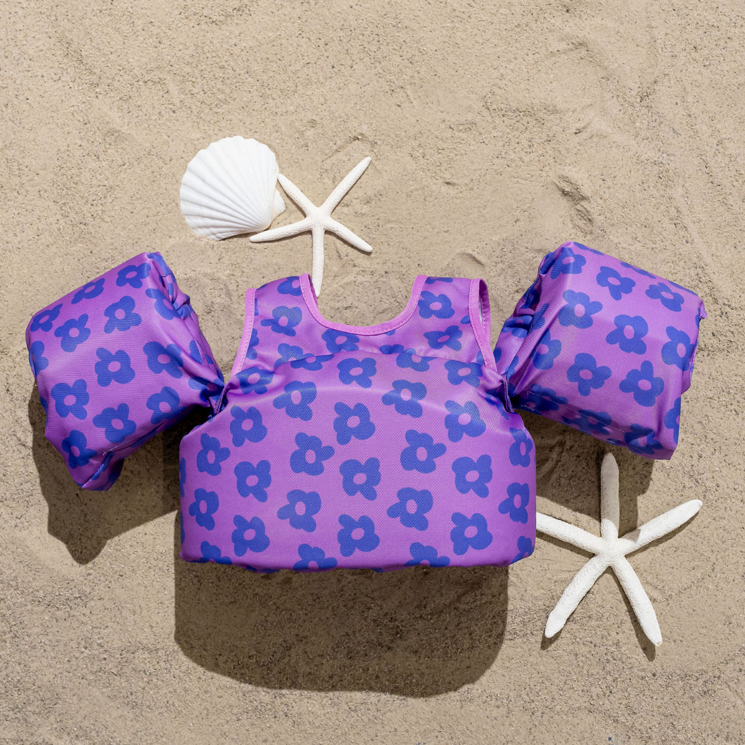 Purple Flower Power Floatie Vest