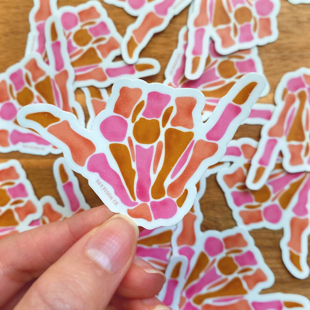 Skeleton Shaka Sticker