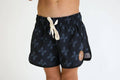 Kid’s Boardie Watershorts in Black Breadfruit Bandana