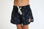 Kid’s Boardie Watershorts in Black Breadfruit Bandana