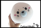 Chubby Plush Harp Seal Stuffed Animal Toy - Soft Squishy Rol