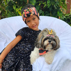 Pet Bandana Black: Pakalana/ Ni'ihau lei