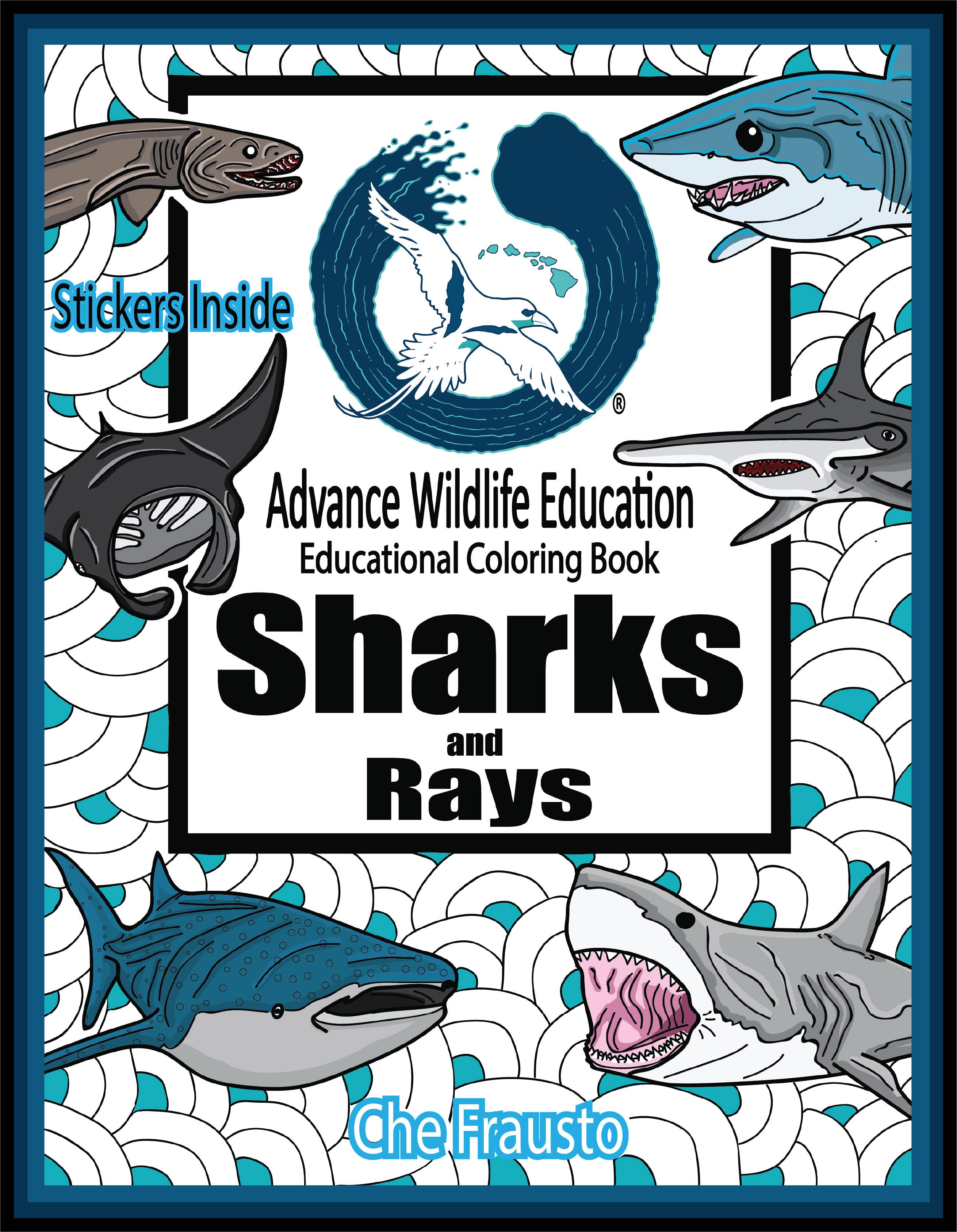 Sharks and Rays Educational Coloring Book