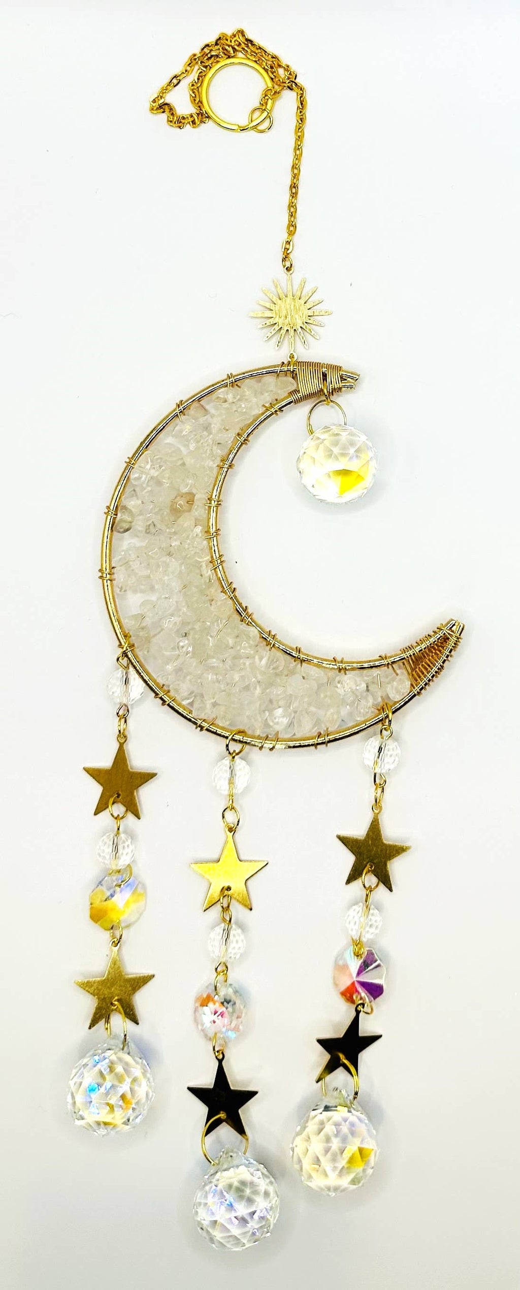 Suncatchers - Crescent Moon with Stones
