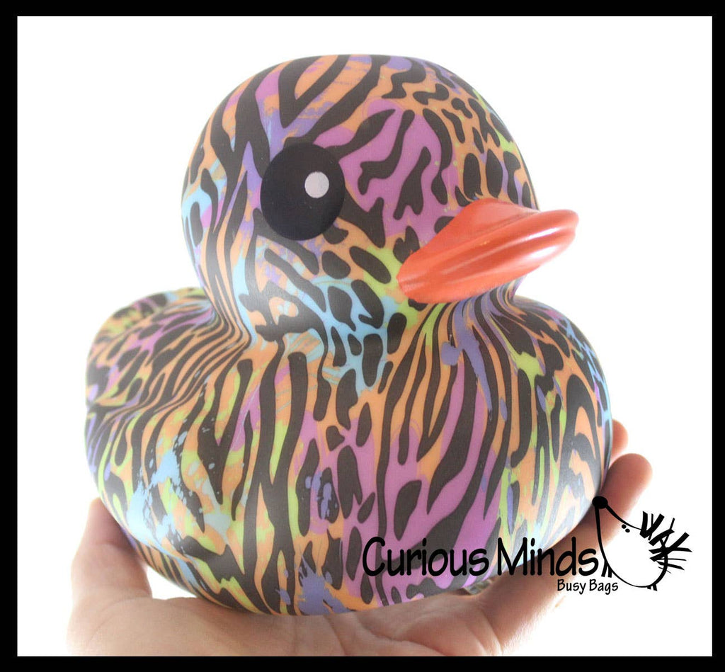 Jumbo Animal Print Rubber Ducks - Rubber Duckies - Cute No