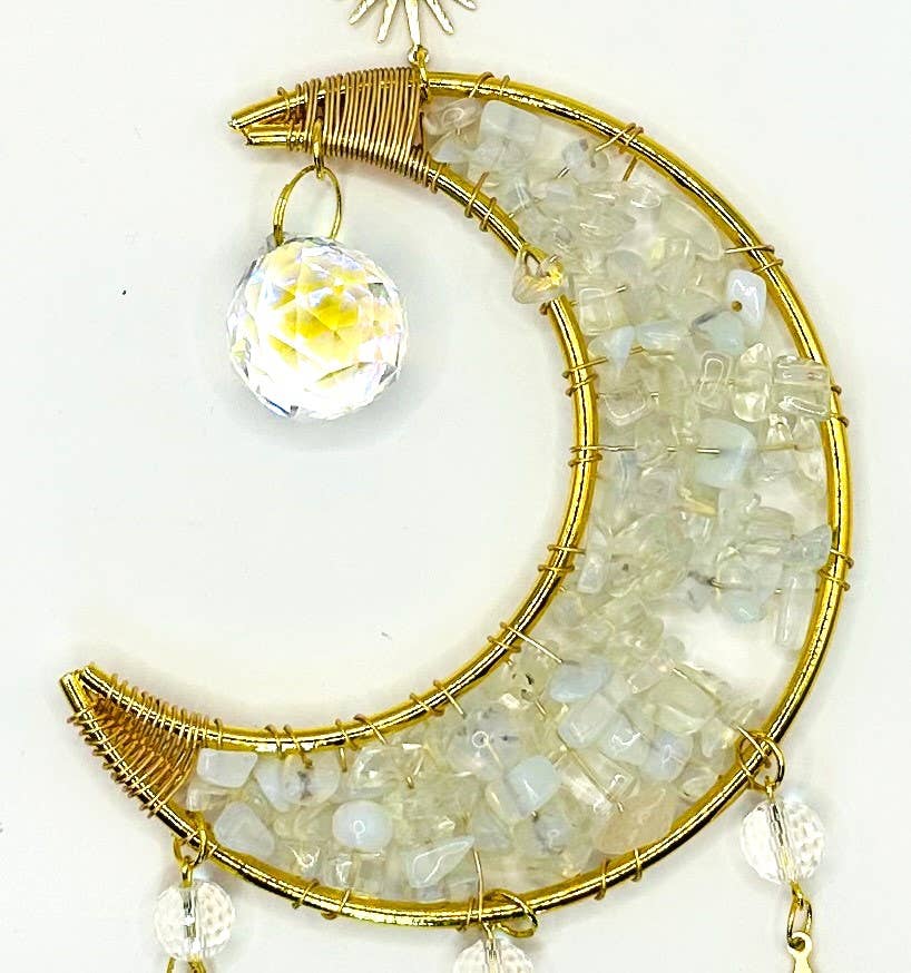 Suncatchers - Crescent Moon with Stones