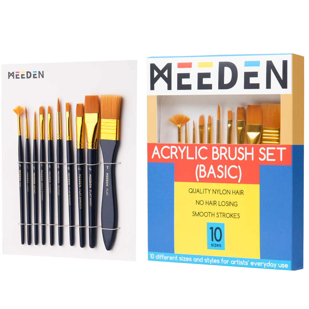 MEEDEN Acrylic Paint Brushes -10 Pcs