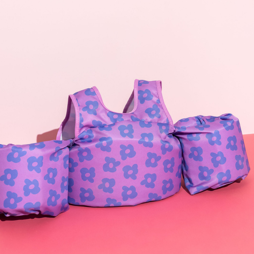 Purple Flower Power Floatie Vest