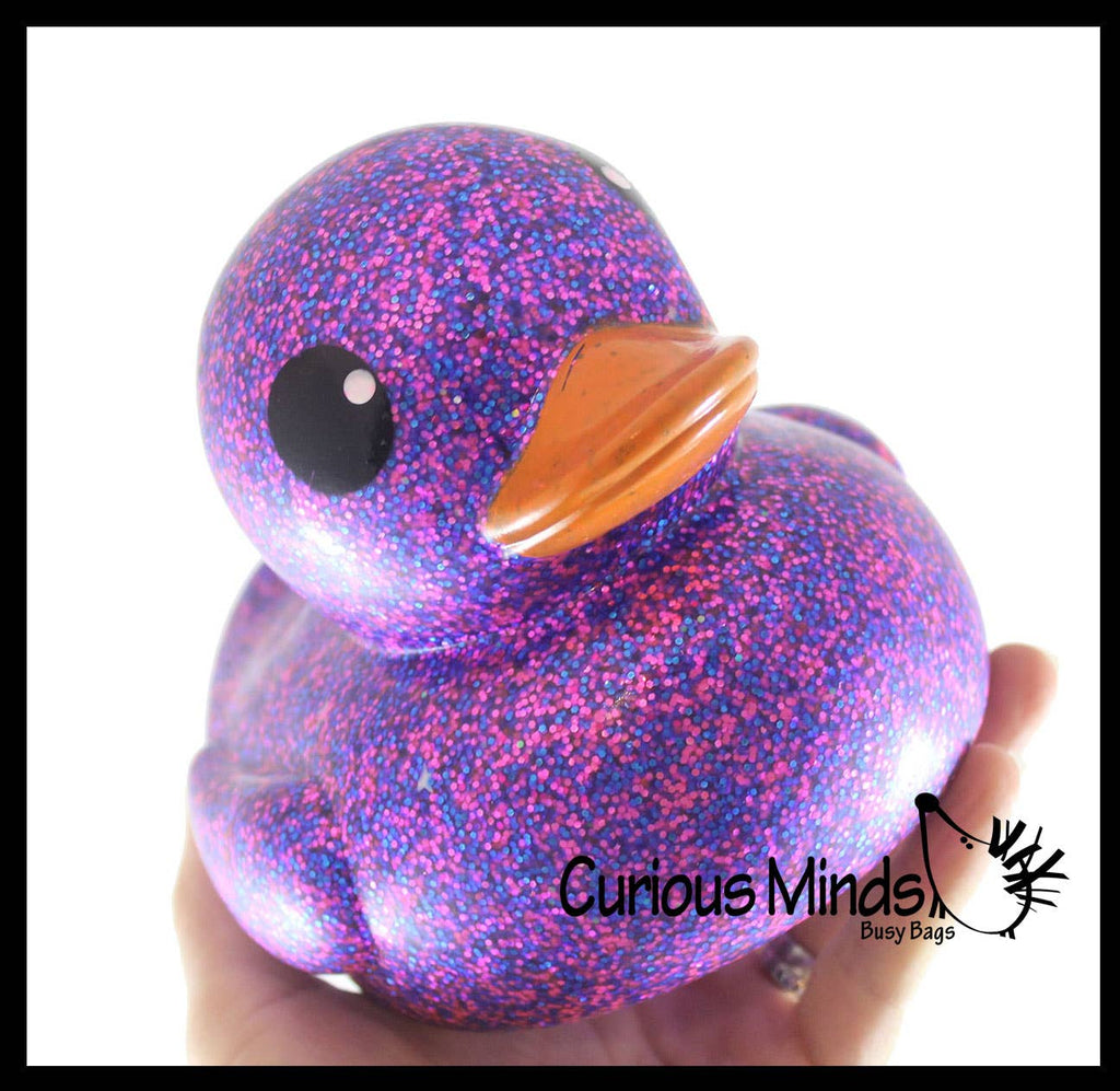 Jumbo Glitter Rubber Ducks - Rubber Ducky Duckies - Cute N