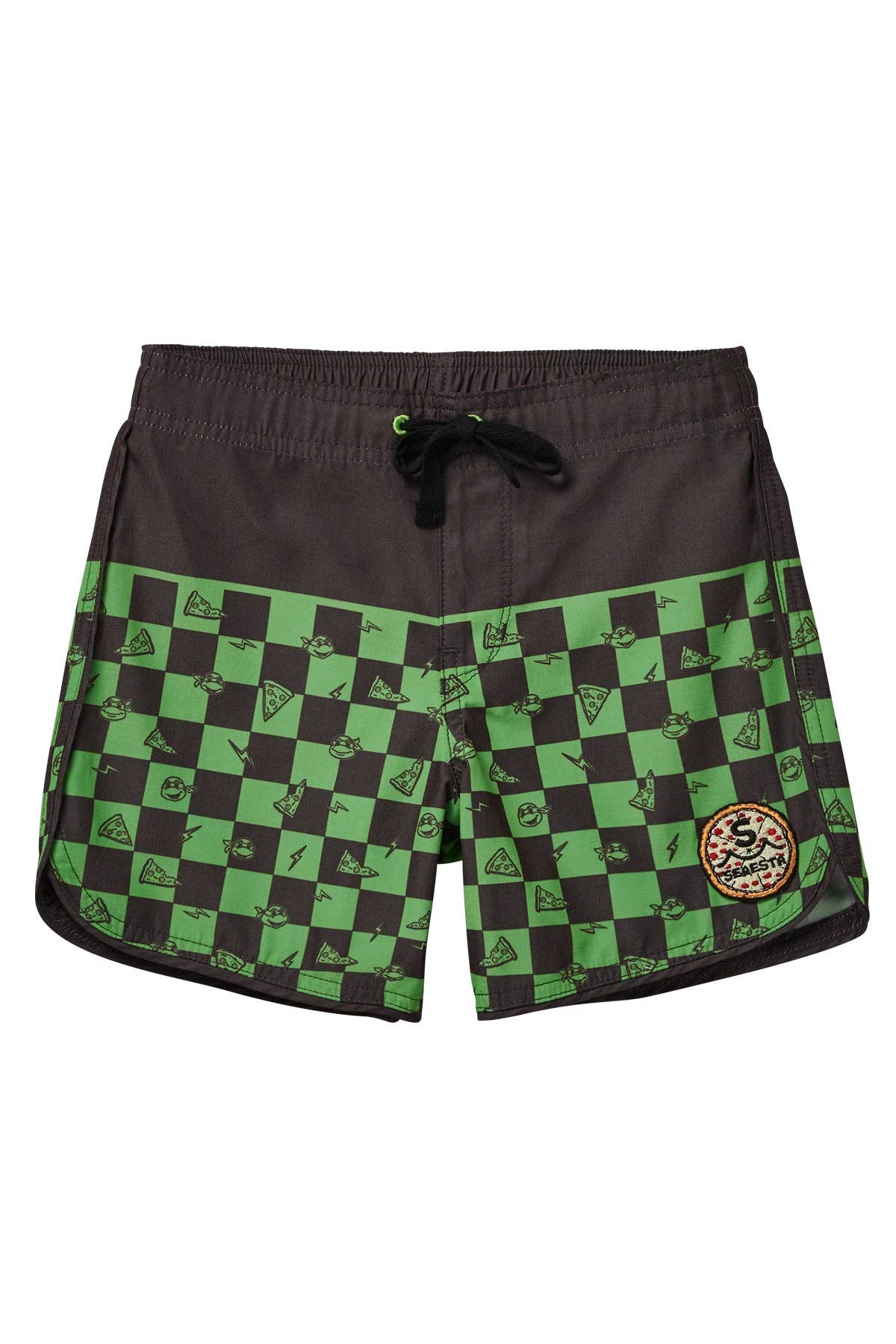 Seaesta Surf x Teenage Mutant Ninja Turtles® Mutant Checker Boardshorts / Turtle Green