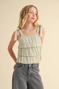 Tween girls sleeveless tiered top