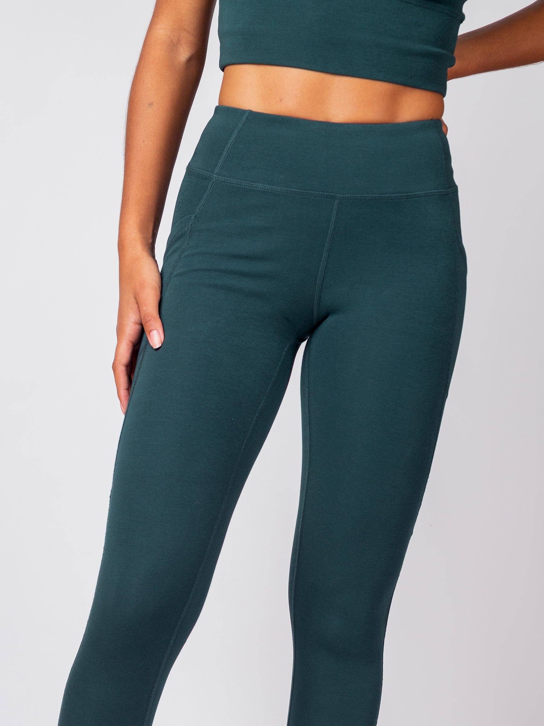 Organic Crop/Petite Leggings | Teal