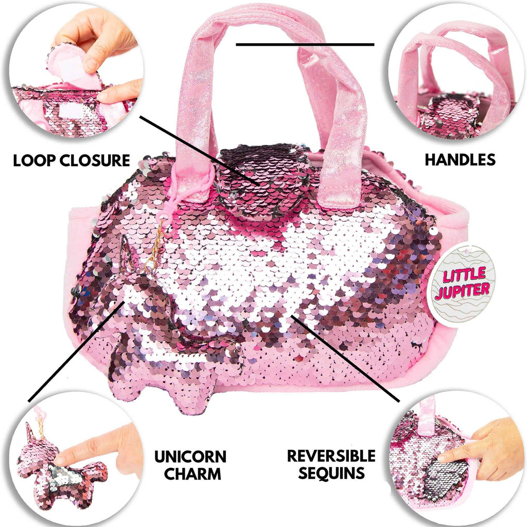 Pet Plush Set with Bag - Pink Unicorn