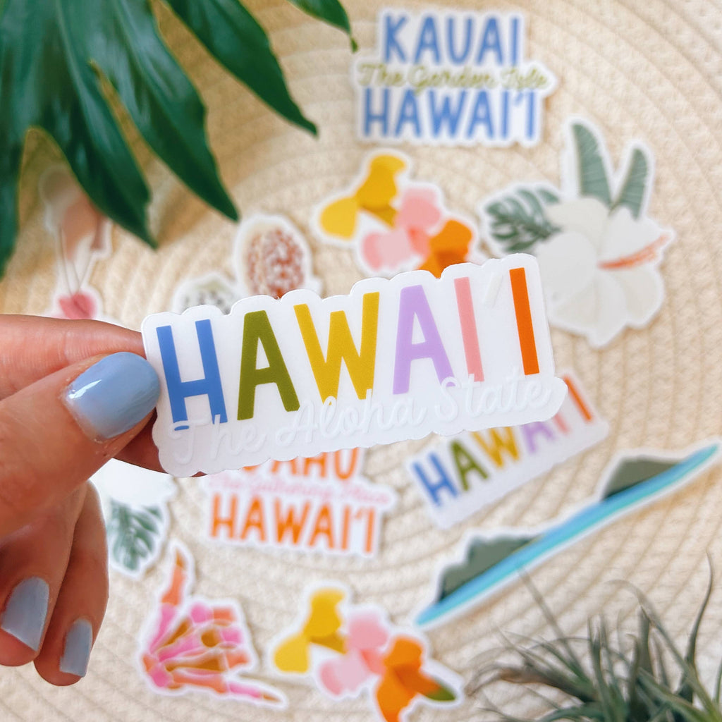 Hawaii "The Aloha State" Clear Sticker