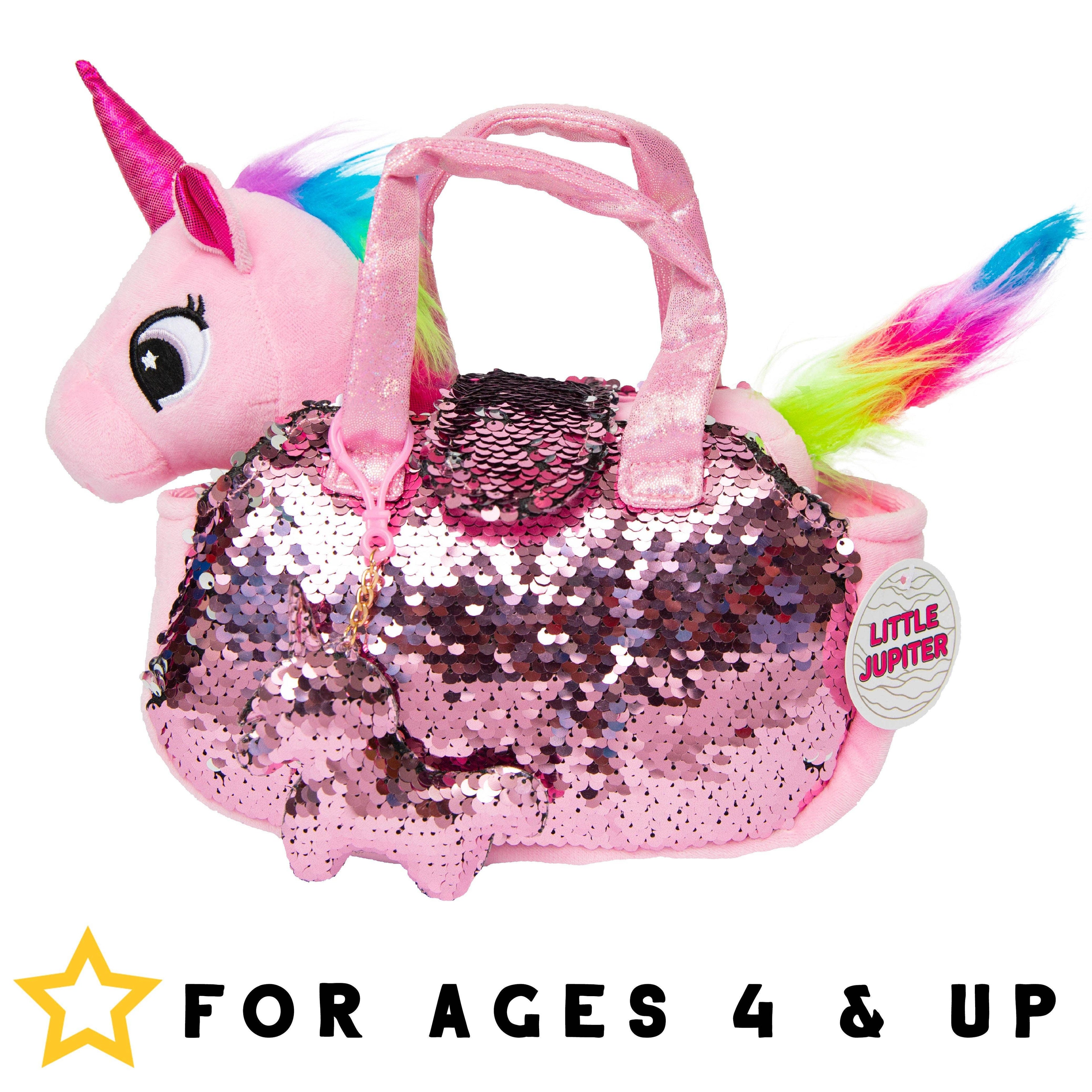Pet Plush Set with Bag - Pink Unicorn