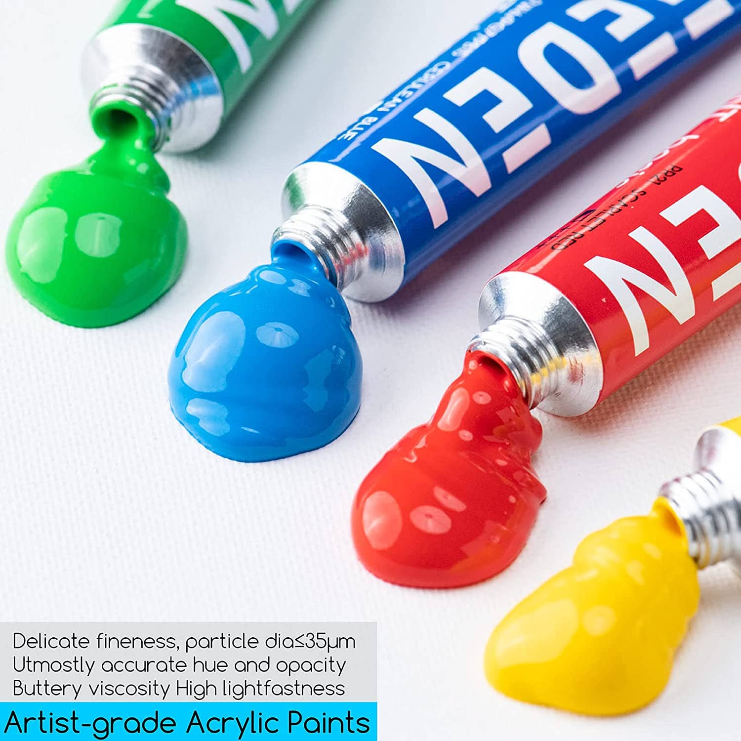 MEEDEN Heavy Body Acrylic Paint Set, 12 Vibrant Basic Colors
