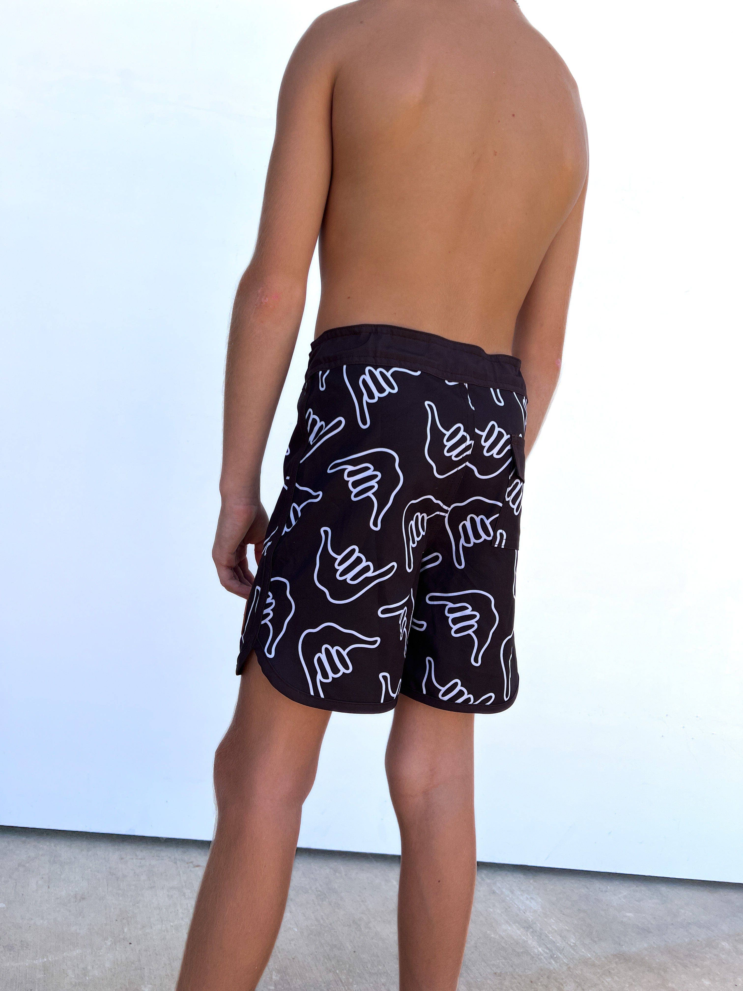 Kid’s Retro Boardshorts in Chocolate Shaka