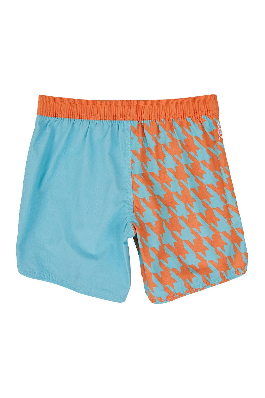 Scallop Retro Flare Boardshort / Houndstooth / Coral