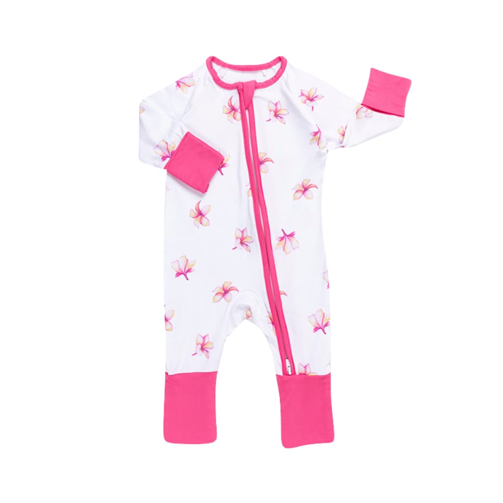 Plumeria Baby Bamboo Coverall