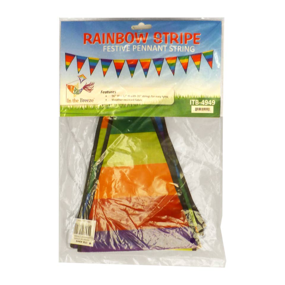 Rainbow Stripe Festive Pennant String