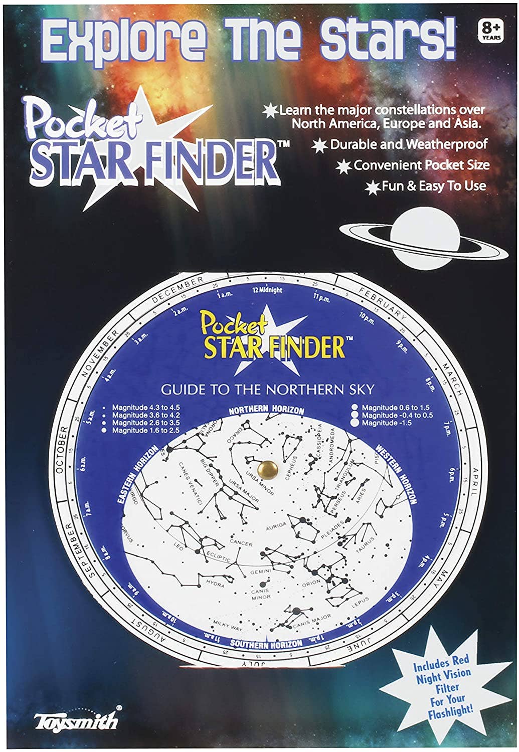 Pocket Star Finder, Travel size, Use with Flashlight, STEM