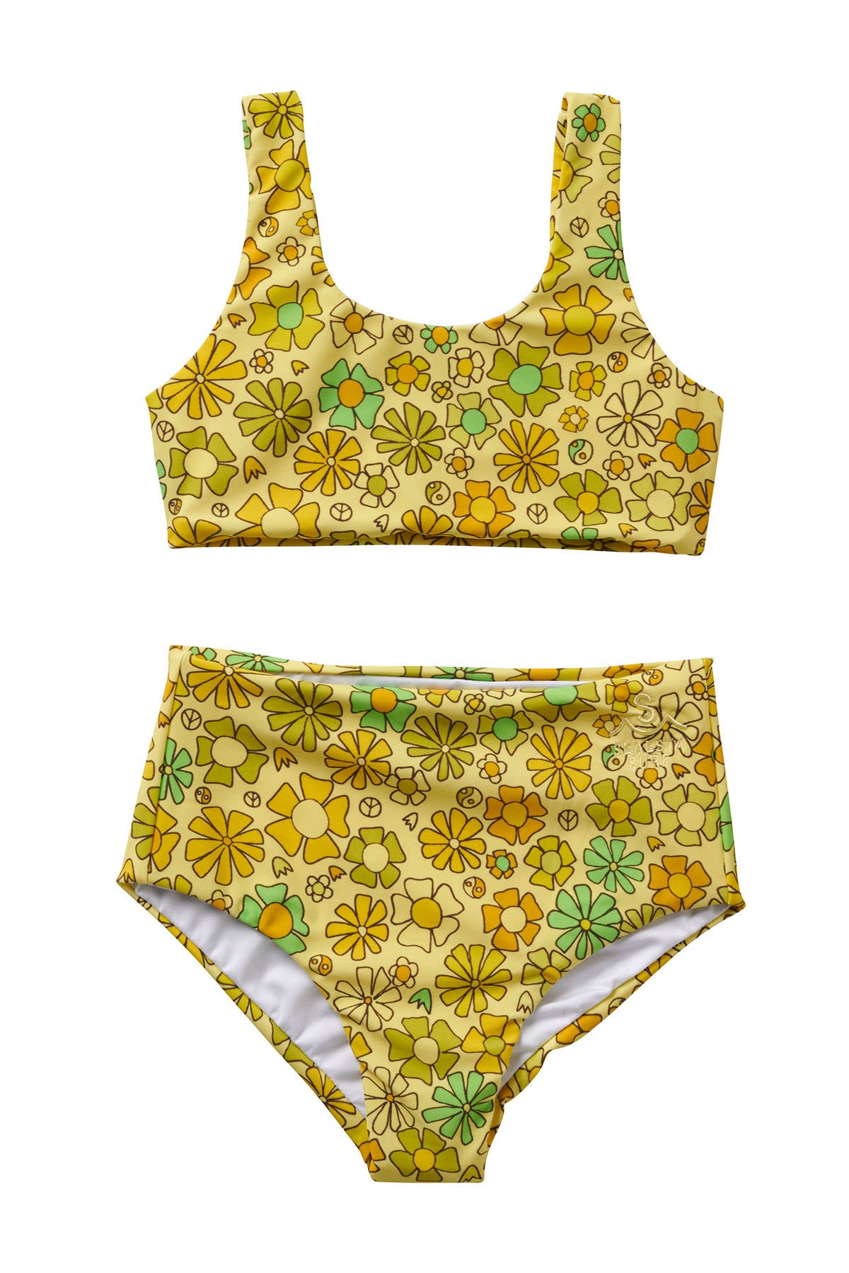 Surfy Birdy / Surfy 60s / Chartreuse Two Piece Swimsuit