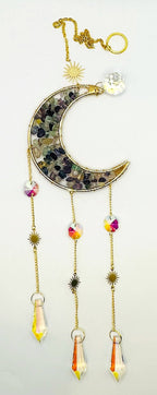 Suncatchers - Crescent Moon with Stones
