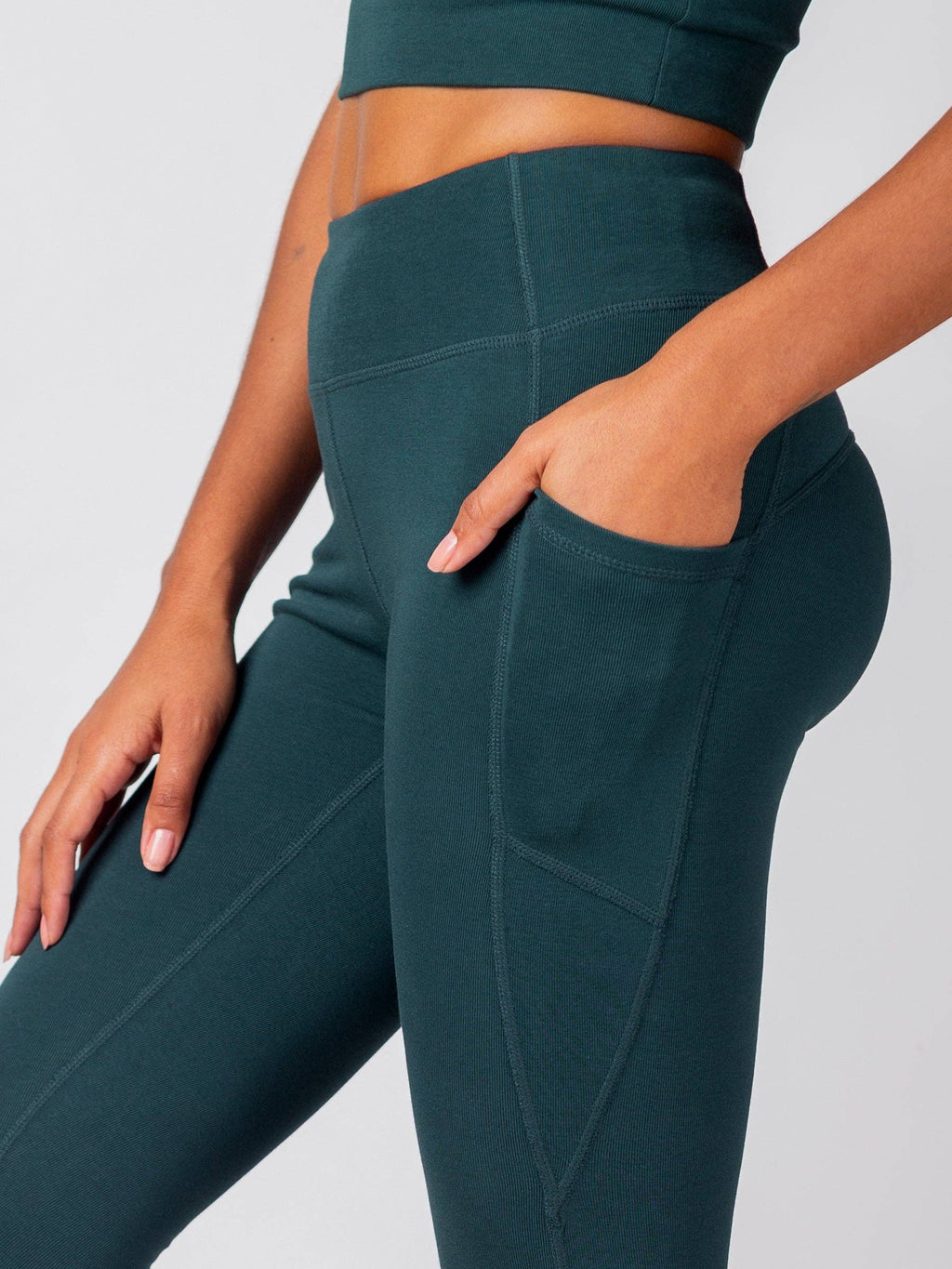 Organic Crop/Petite Leggings | Teal