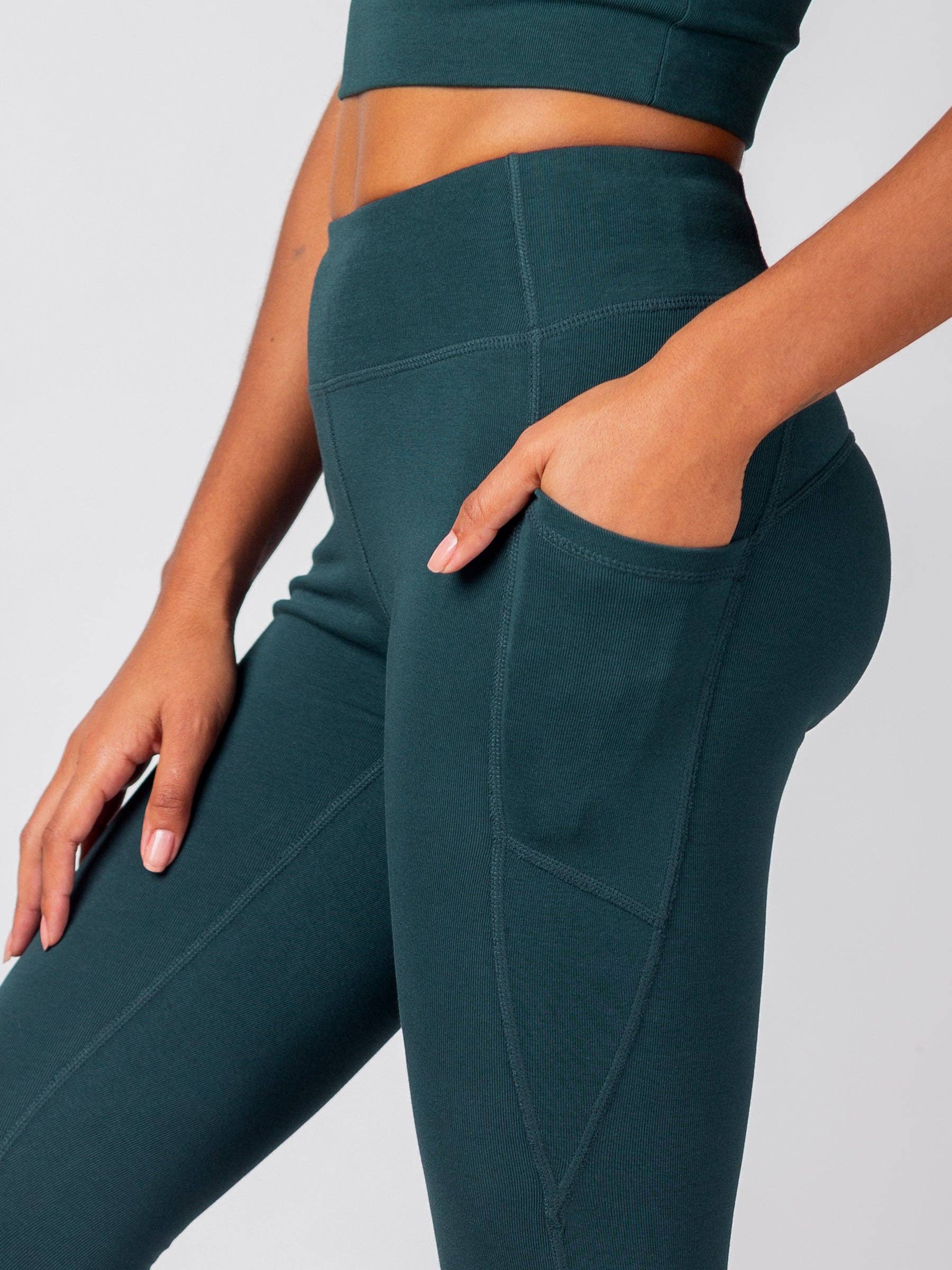 Organic Crop/Petite Leggings | Teal