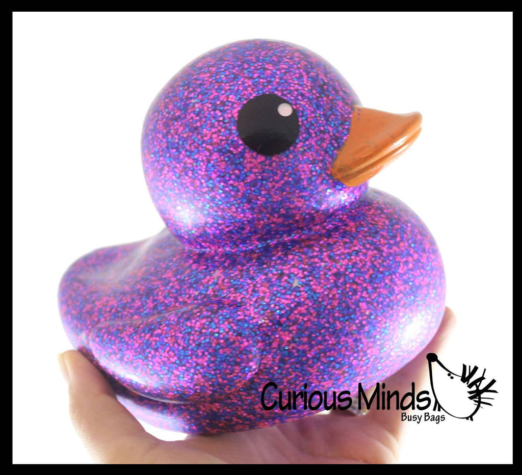 Jumbo Glitter Rubber Ducks - Rubber Ducky Duckies - Cute N