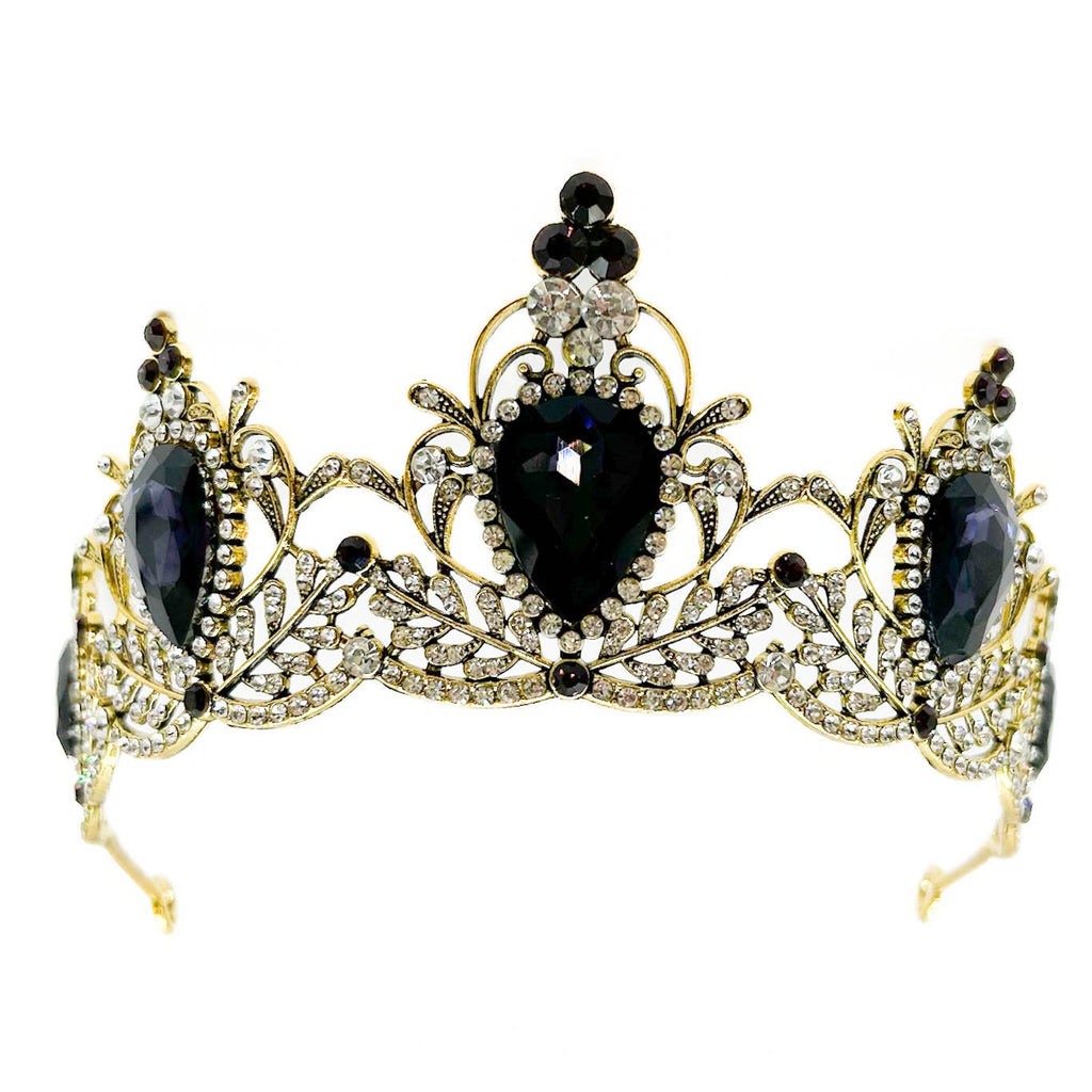 Gold Purple Crystal Tiara - style 4