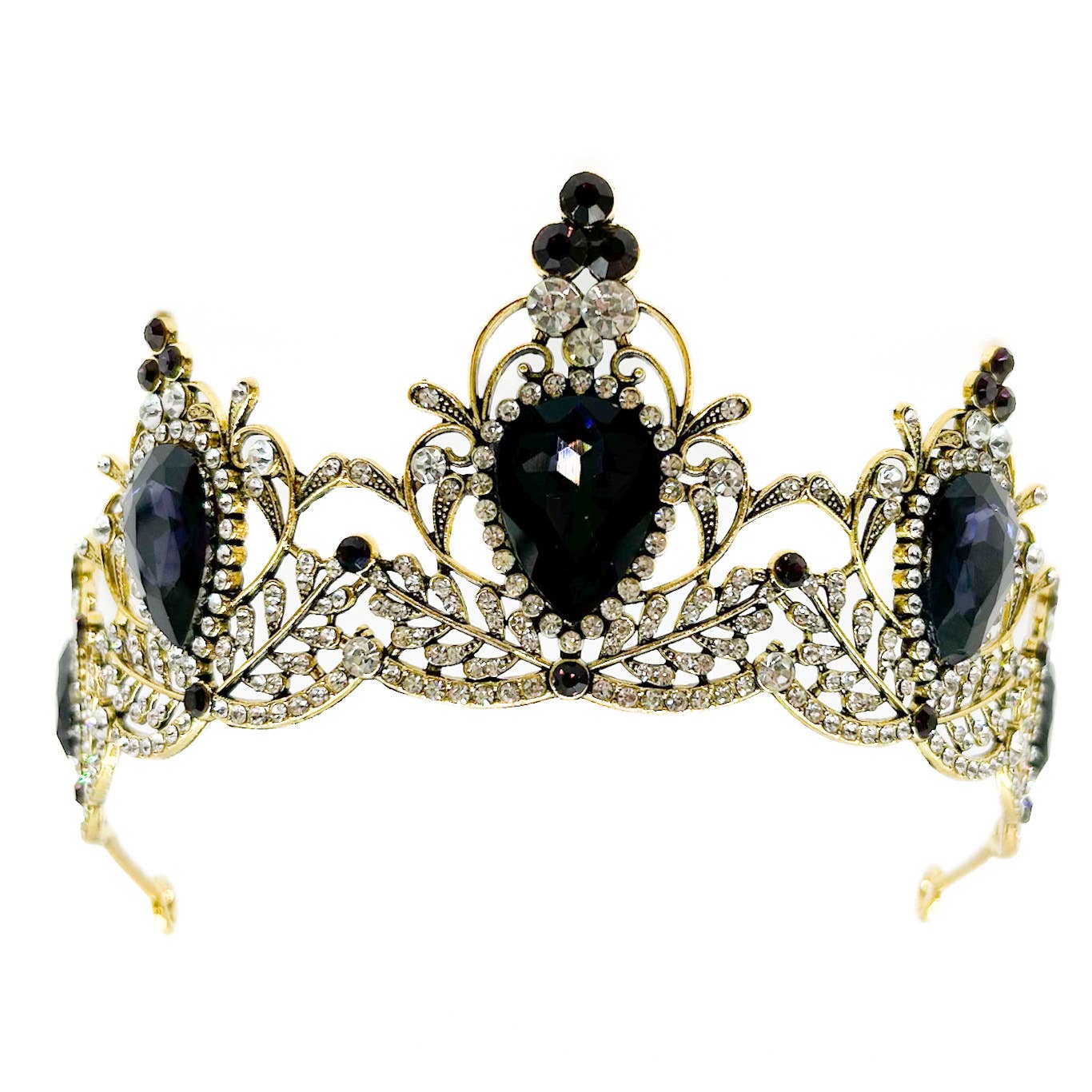 Gold Purple Crystal Tiara - style 4