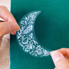 Clear Floral Moon Sticker