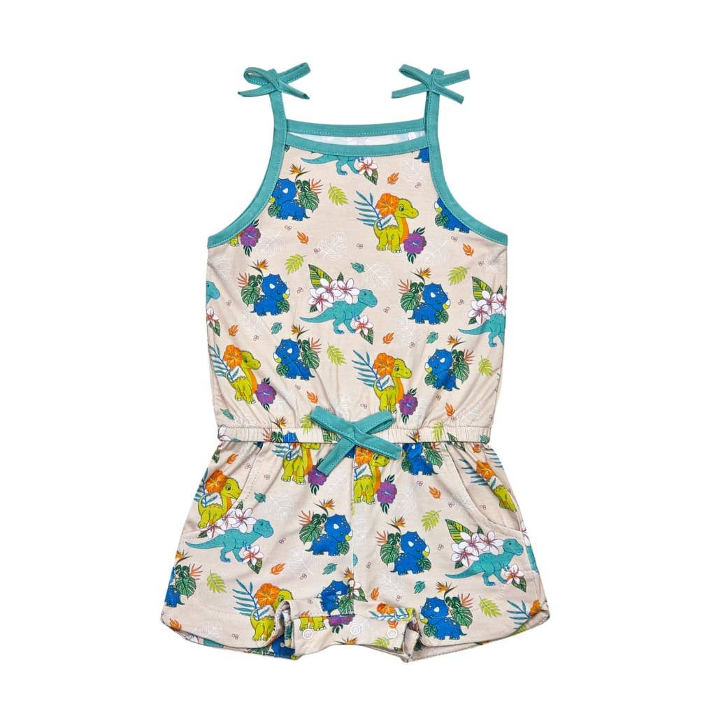 Aloha Before Time Girls Shortie Bamboo Romper