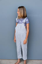 Of One Sea - Kid's Denim Overalls in Pinstripe