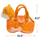 Pet Plush Set with Bag - Orange Shiba Inu