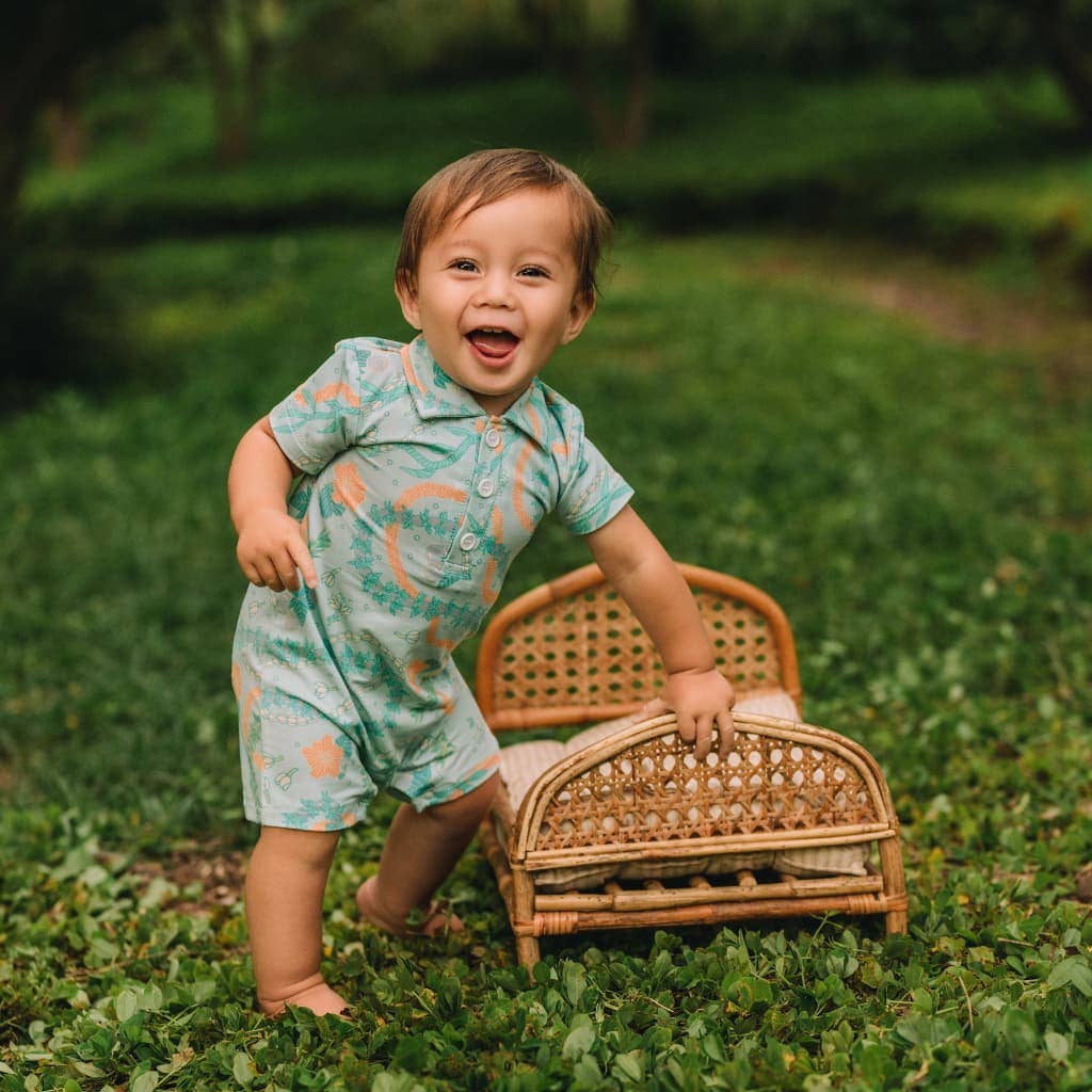 Lei Stand Bamboo Polo Romper