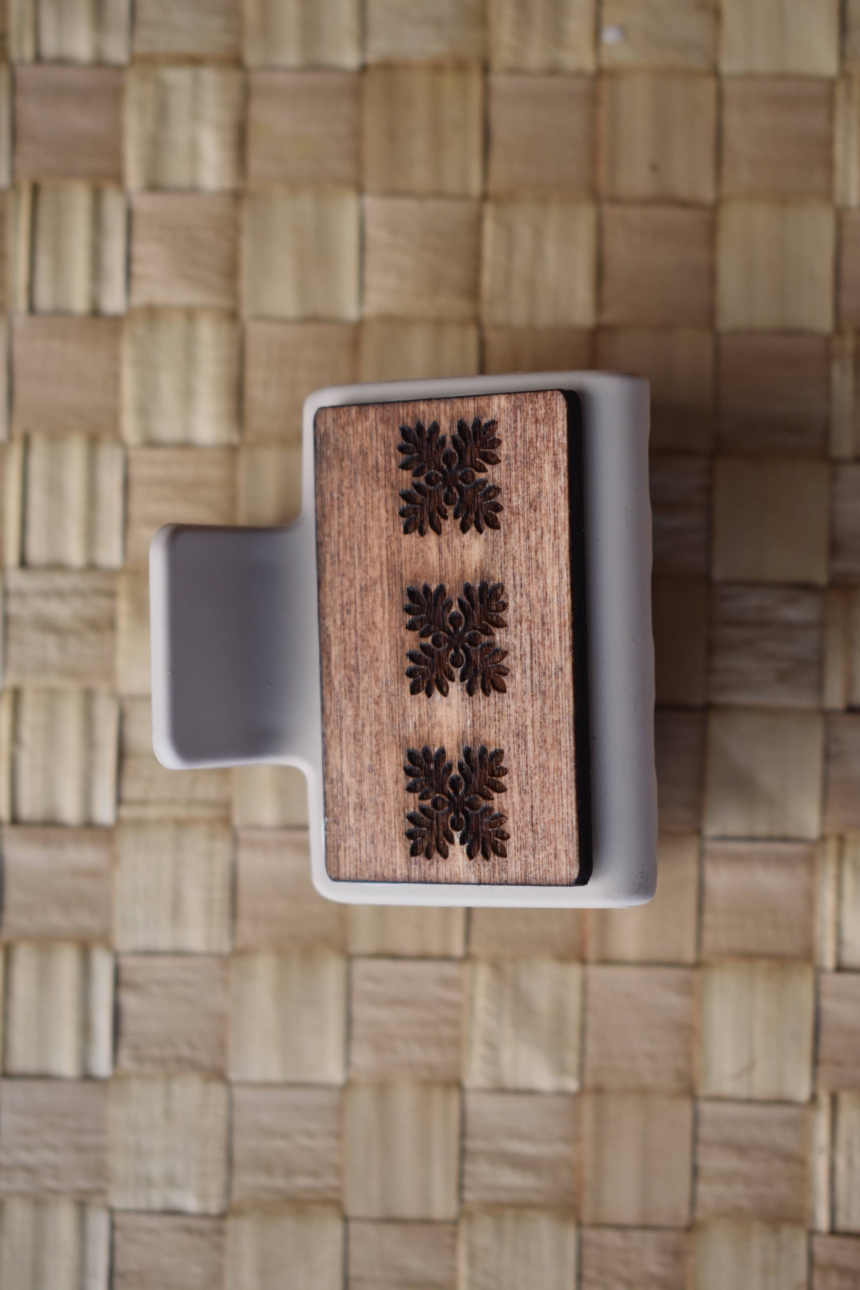Mini Handmade Wood Engraved Hair Clip