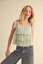Tween girls sleeveless tiered top