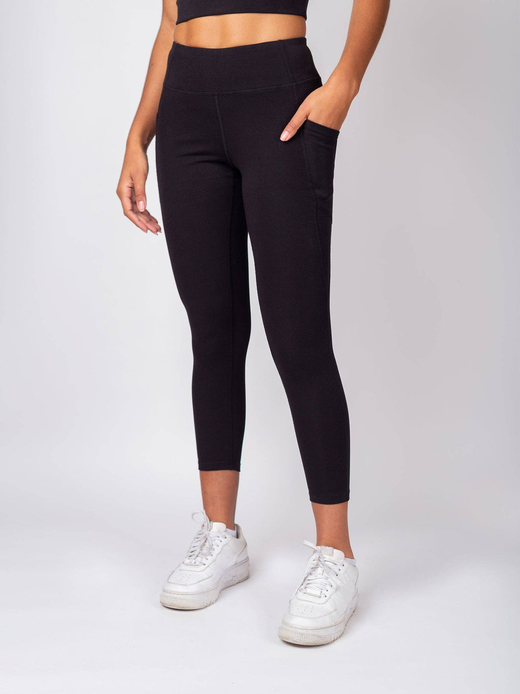 Organic Crop/Petite Leggings | Black