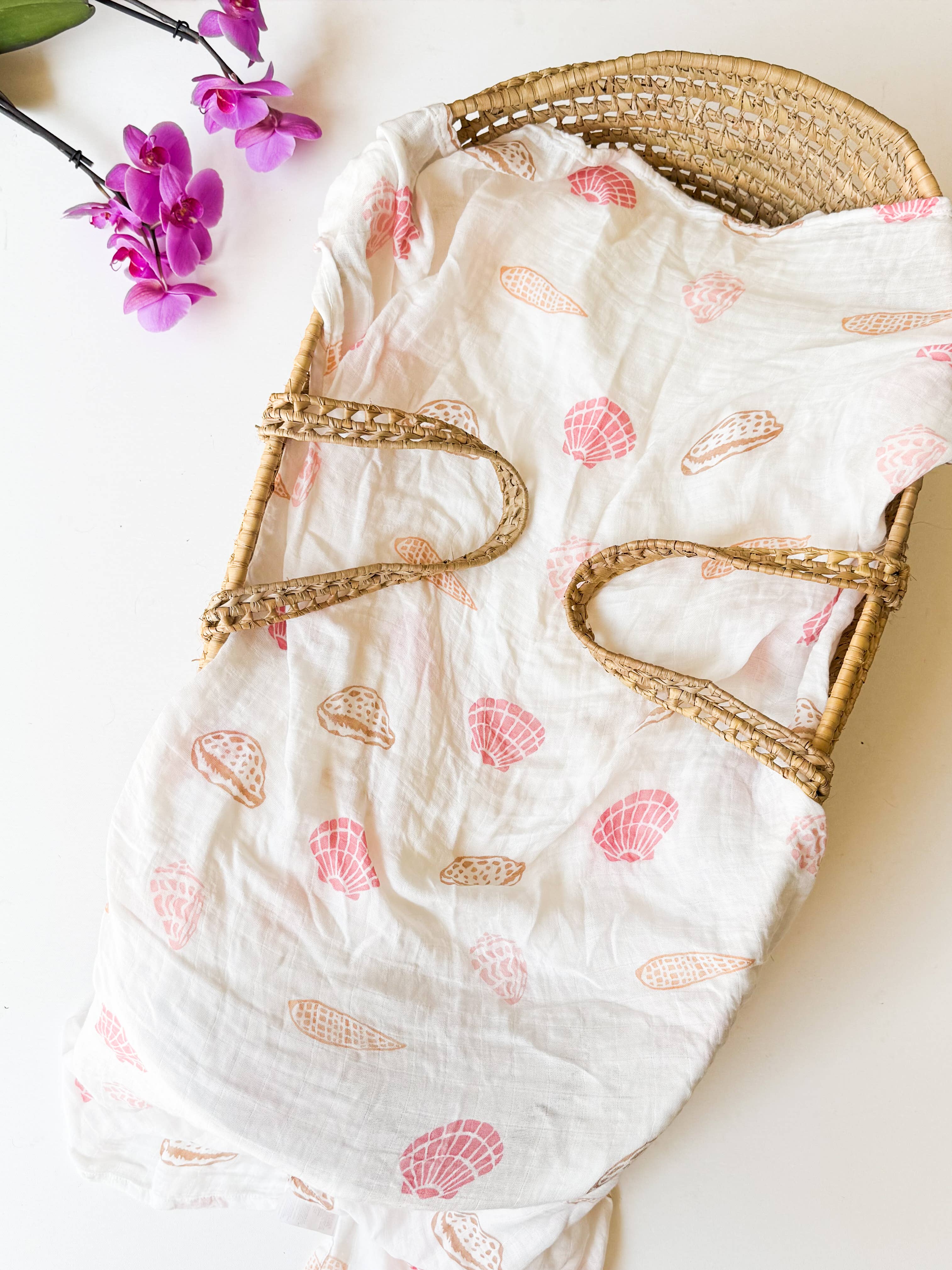 Seashell Organic Bamboo Swaddle