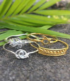 Plumeria Swirl Gold or Silver Bangle
