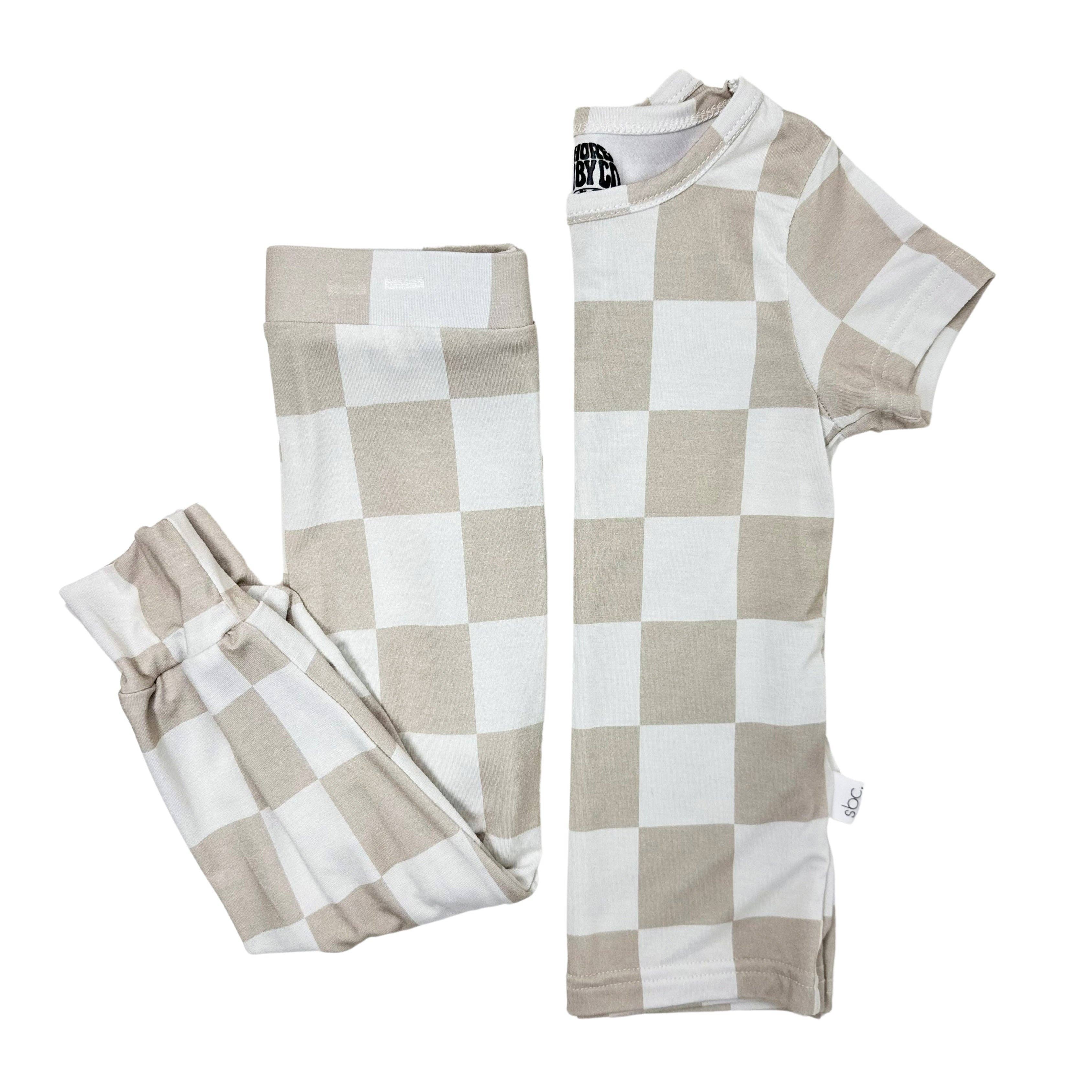 Espresso Check Two Piece Set
