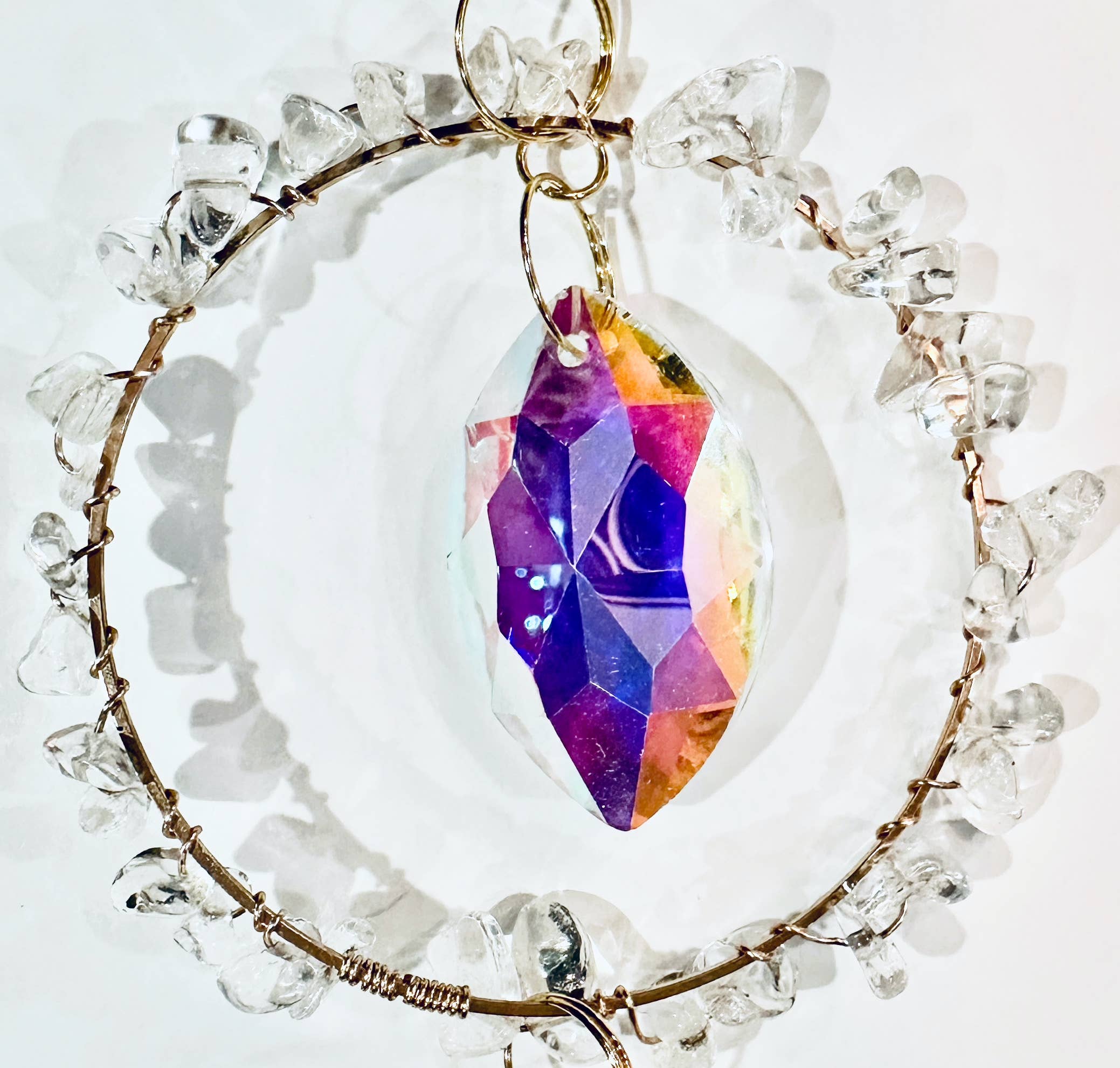 Long Amethyst Crystal Suncatcher