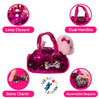 Pet Plush Set with Bag - Labradoodle Dog