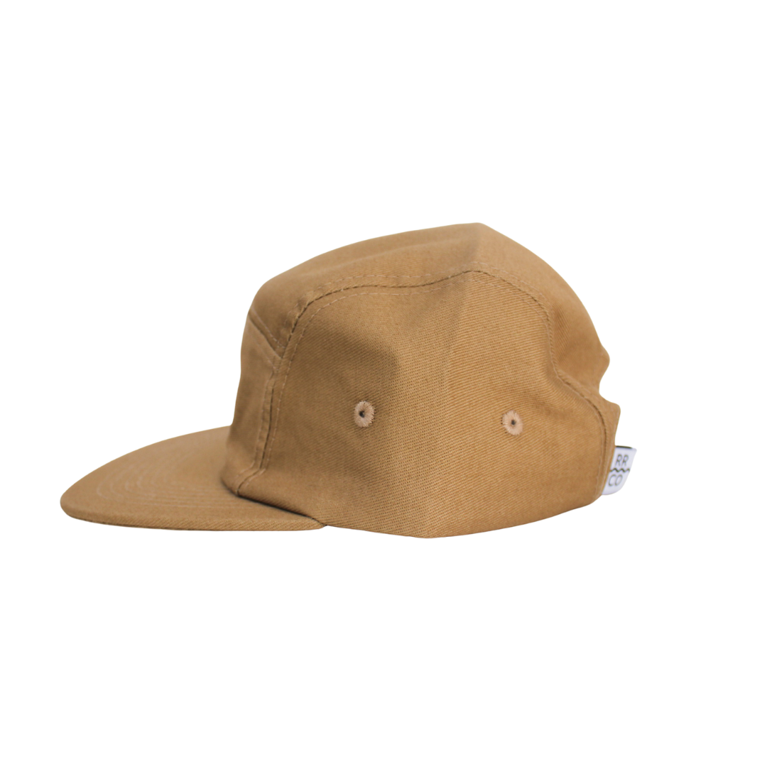 Triceratops Cotton Five-Panel Hat in Khaki